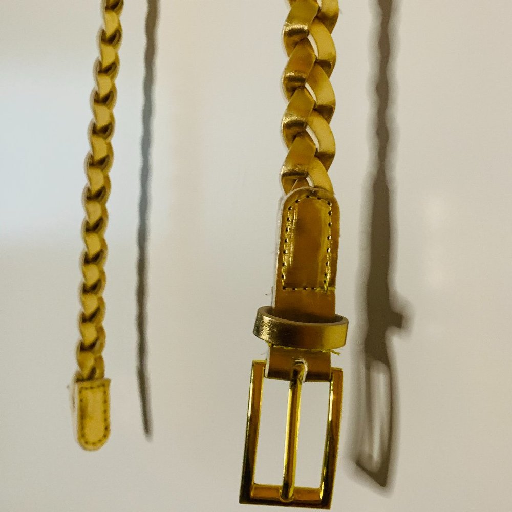 Skinny Gold Braided Belt